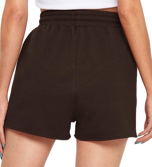 Chic Chocolate Brown Stretchy Drawstring Track Shorts for Women - Perfect Fit in X-Small! 🍫👟 #Fashion #Activewear